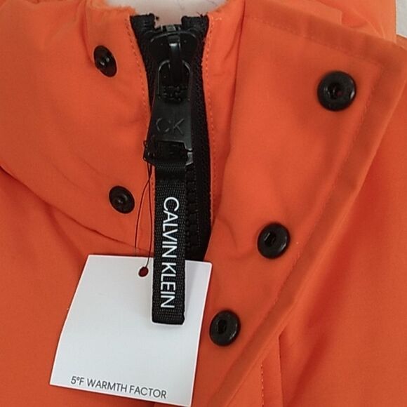 Calvin Klein Winter Orange Puffer Coat. Size Small. Unisex NWT - Picture 4 of 16